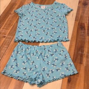 Art Class Teal Floral Kids Pajama Set